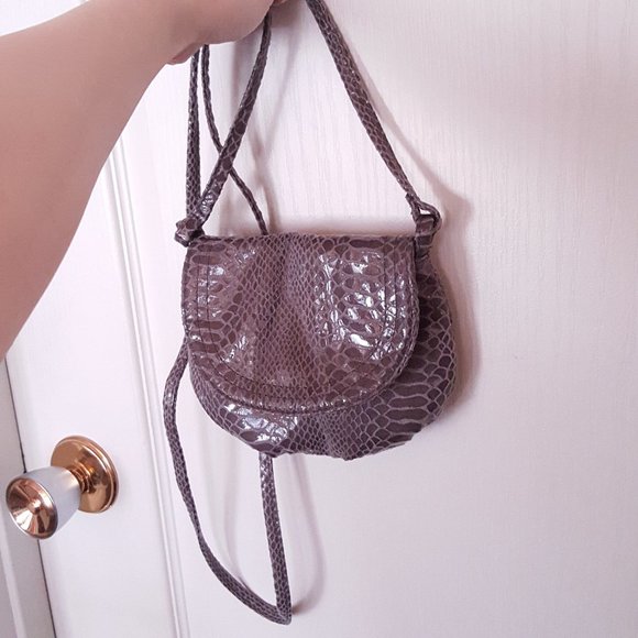 2/$20 Mini Purses Vegan Faux Snake Grey Black - Picture 7 of 10